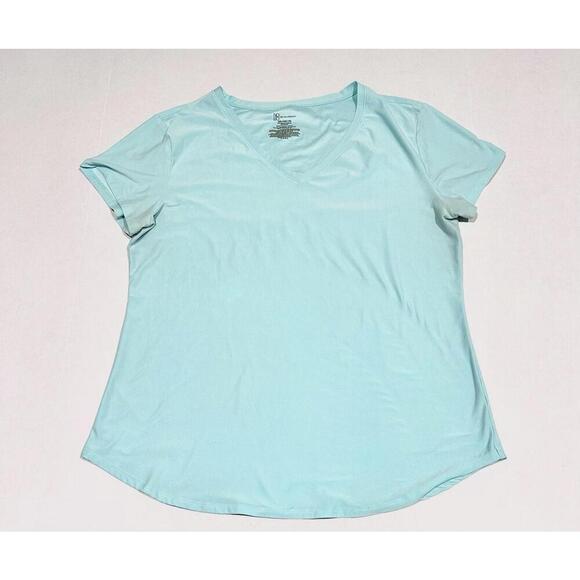 No Boundaries Womens Shirt Short Sleeve Aqua Blue V Neck Stretch Size XXL (19) - Picture 3 of 9